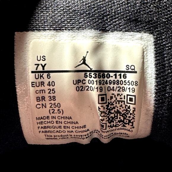 Nike Air Jordan 1 Low GS Black Toe Men's Shoes  - Size 7 - Picture 7 of 8